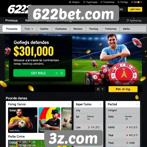 Promoções e bônus disponíveis no site 622bet.com